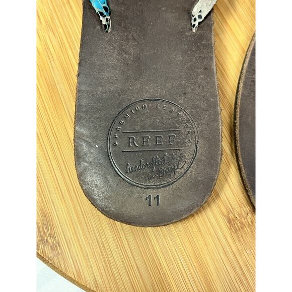 Reef Snakeskin Flip Flop Thong Sandal Womens 11 brown leather - Picture 6 of 6